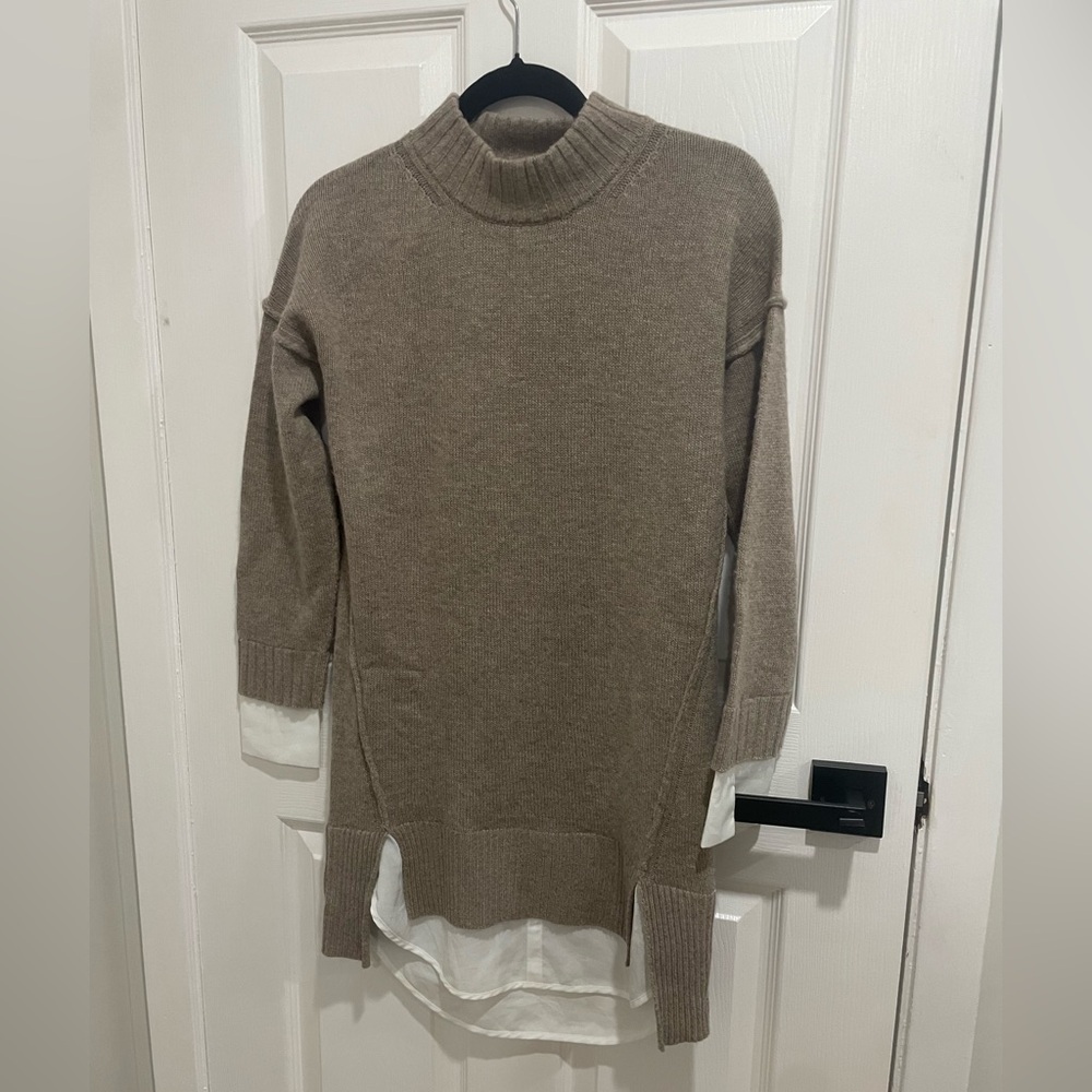 Brochu Walker Layered sweater XS flawed! Wool cashmere blend